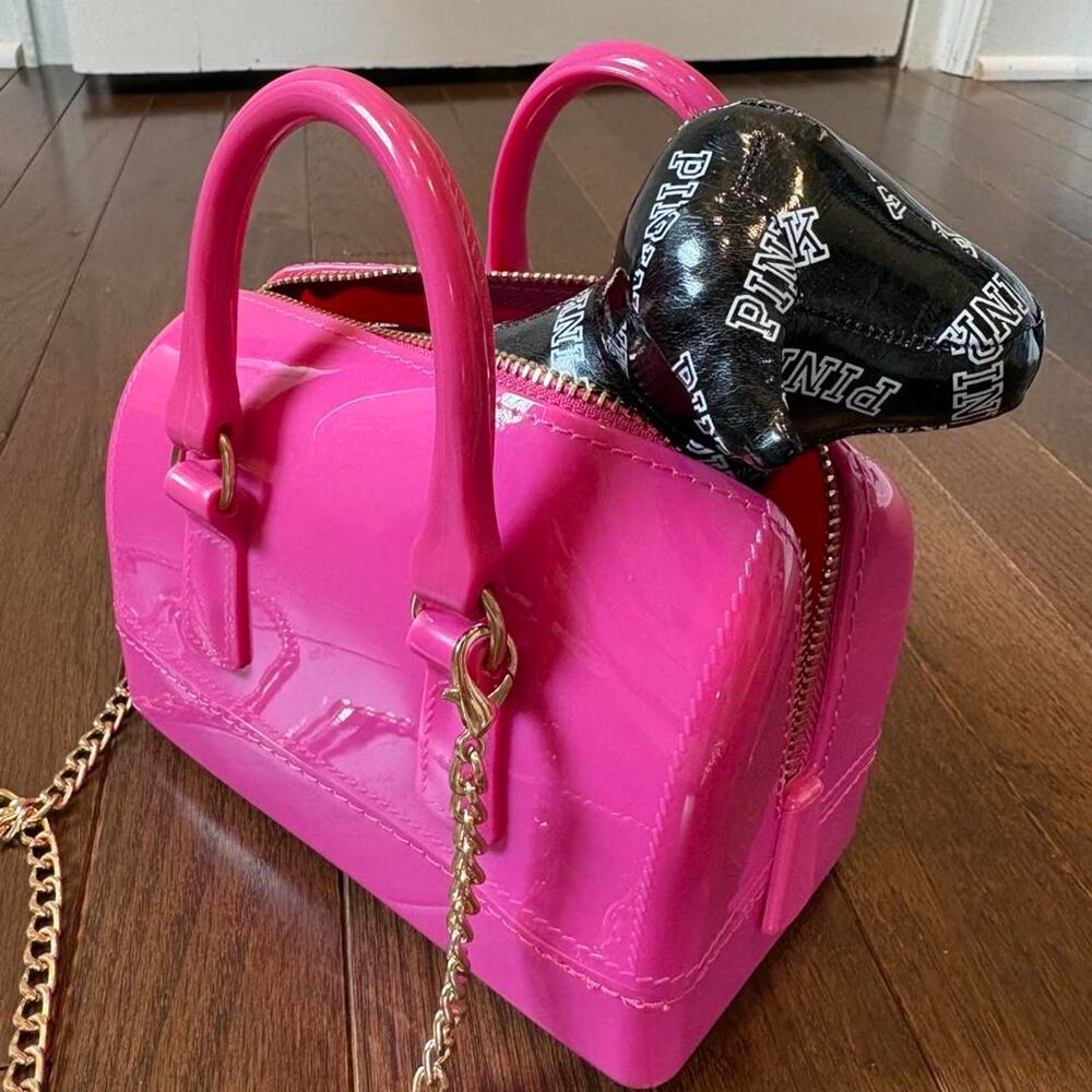 Vintage Victoria's Secret PINK Plush Dog and Pink Hard Shell Bag Set Y2K - Picture 2 of 8